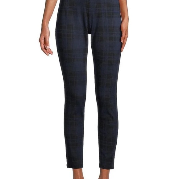 Rewind Plaid Navy Women's Pants - Picture 1 of 8